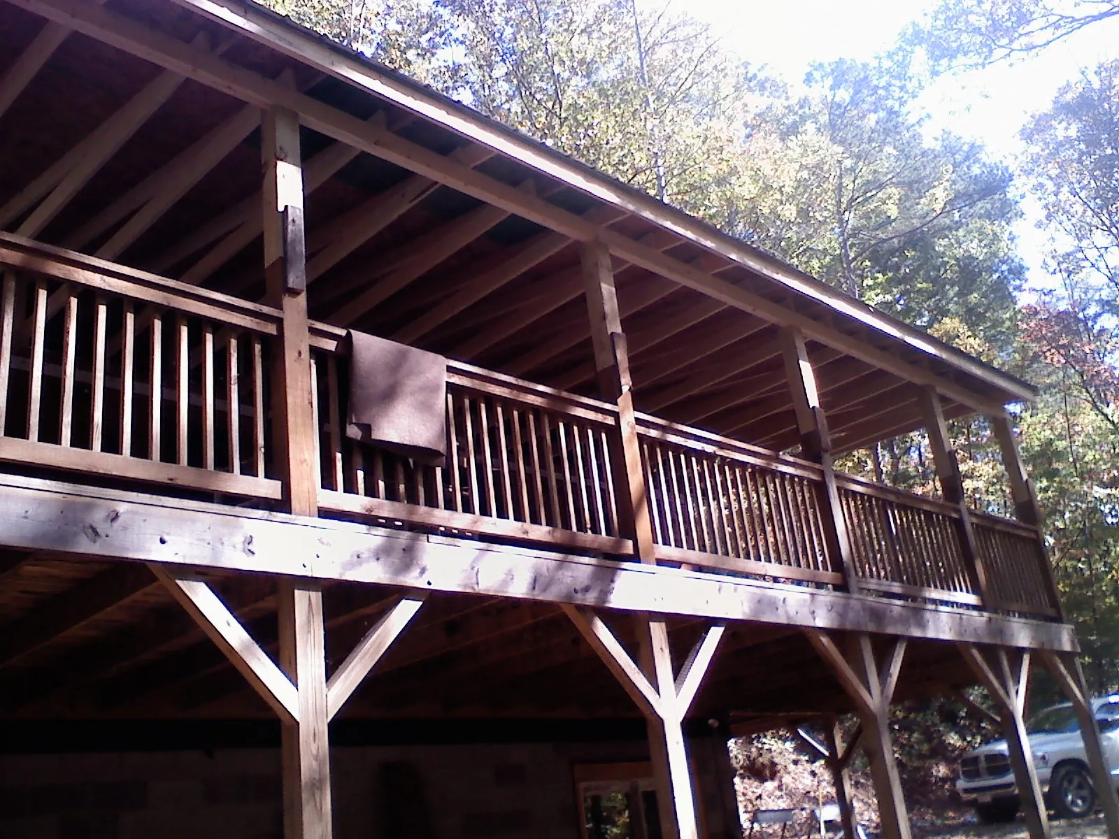 Timber framing under a new elevated porch and deck — Roof Leak Repair in French Gulch by Roofing Brothers